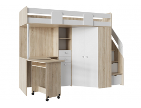 Дуб Сонома светлый/Белый (Шагрень)